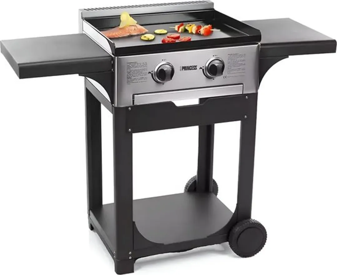 Princess 105055 Gasbakplaat met Trolley - RVS/Zwart