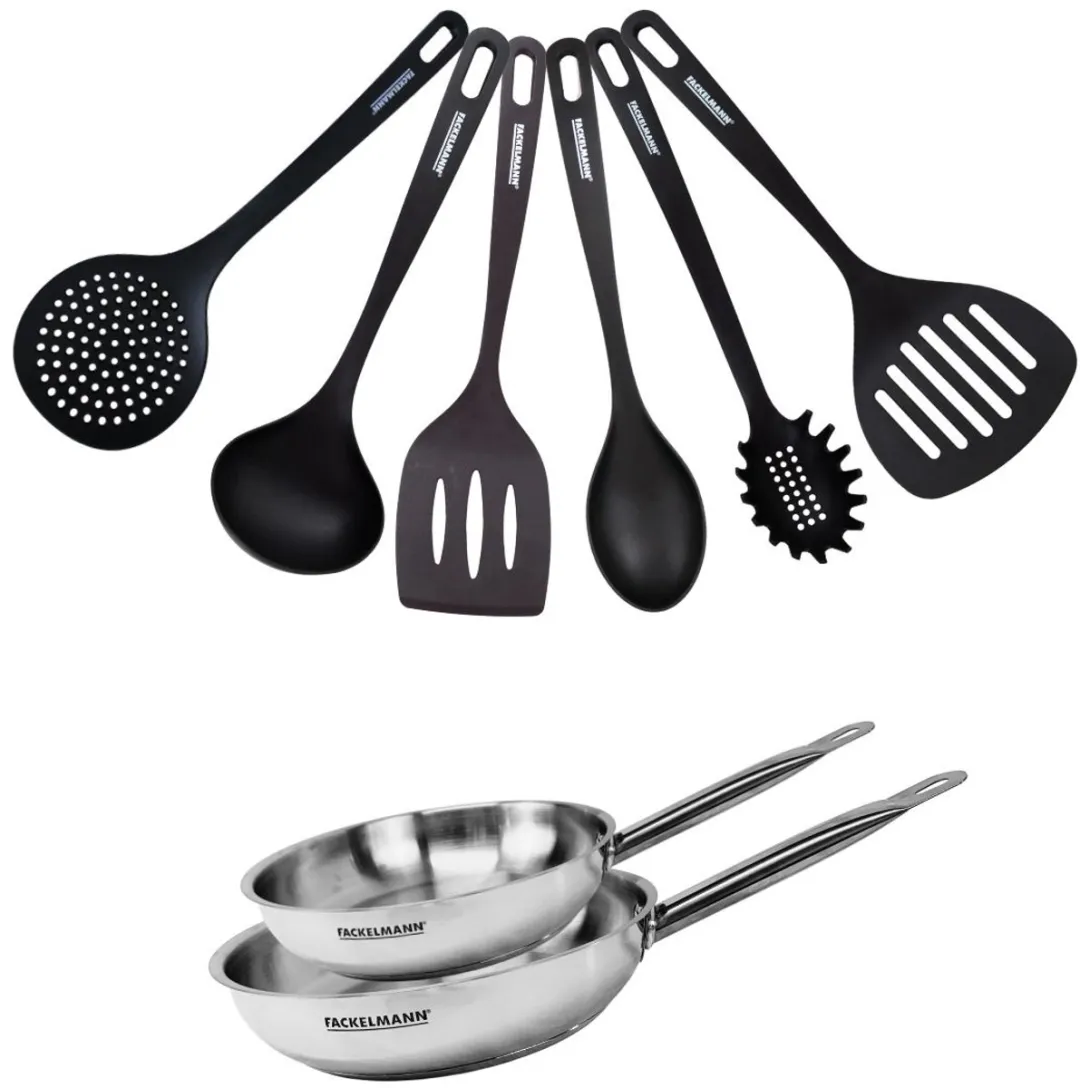 Fackelmann Eterna 9438450 2 Pannen 20/24cm - Roestvrij staal - Zwart