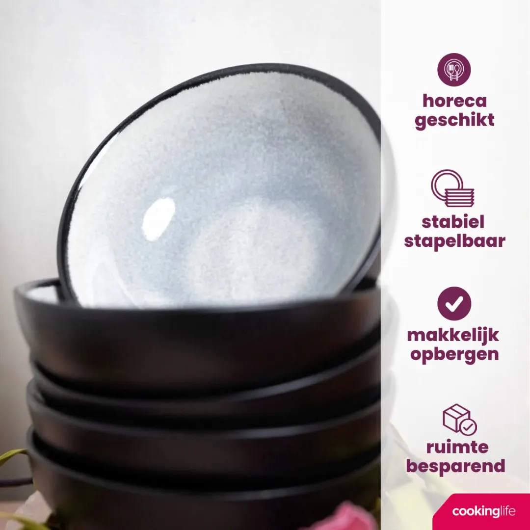 Cookinglife Kom Nola Warm Grey Servies - 6-delig - Ø14cm
