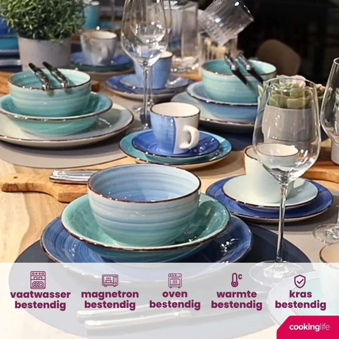 Cookinglife Delice Blue Kleine Kommen Set - 6 Stuks ø 12cm