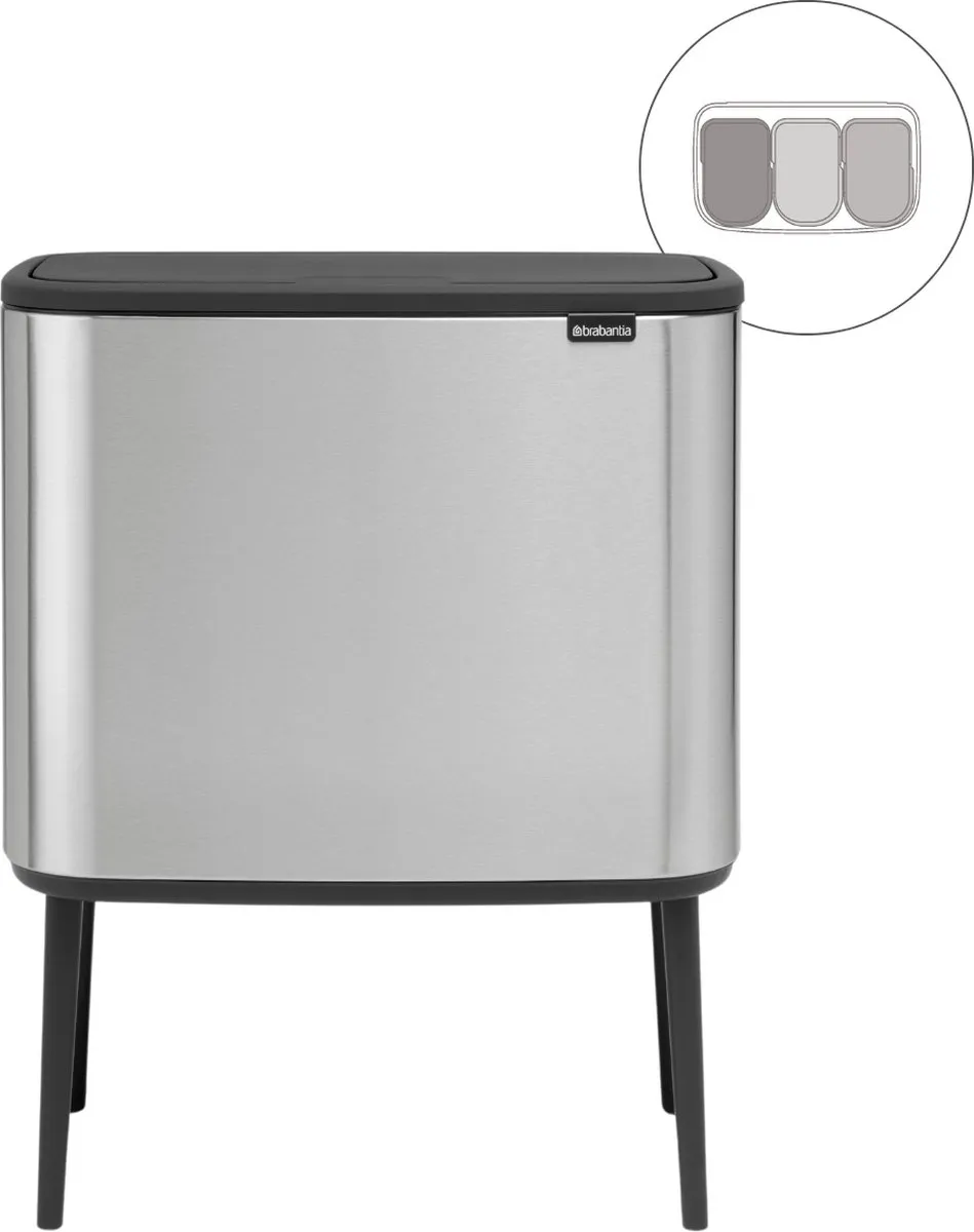 Brabantia Bo Touch Bin Prullenbak 3x11L