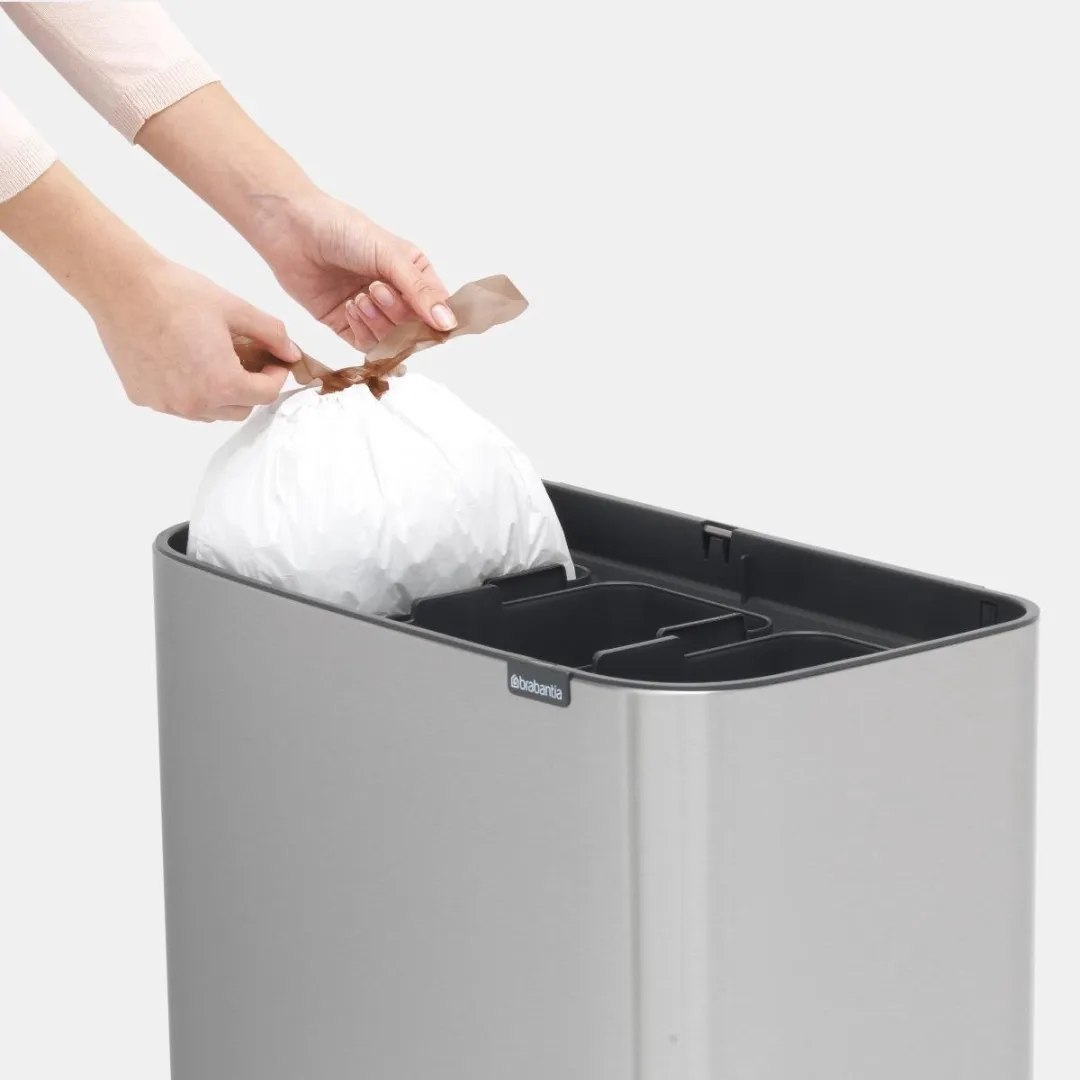 Brabantia Bo Touch Bin Prullenbak 3x11L - 3 Vakken Matt Steel