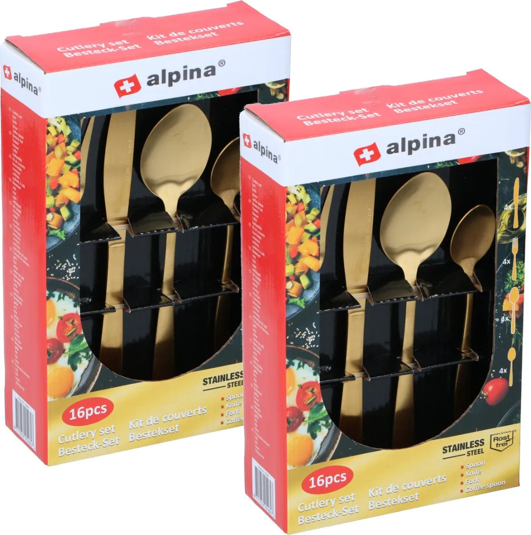 Alpina Bestek 32-delig Goudkleurig - 8 Personen