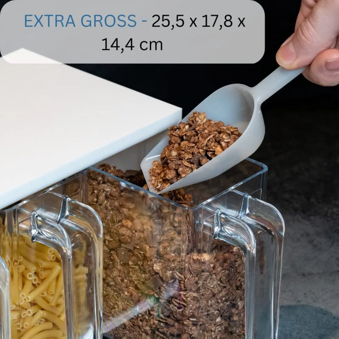 Westmark Roma Kastje met 3 Voorraadbakjes 1L - Transparant/Wit