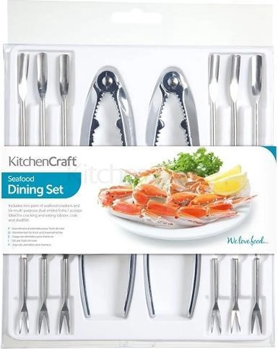 KitchenCraft Blue Zeevruchten Bestekset 8-delig - Roestvrij Staal