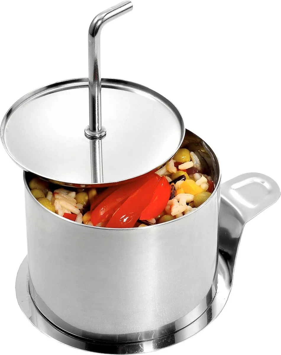 Westmark 2 Dessert/Food Shapers, Rond, incl. 1 Server en 1 Stamper, Set van 4, Roestvrij staal, Cirkel, Zilver, 16302260