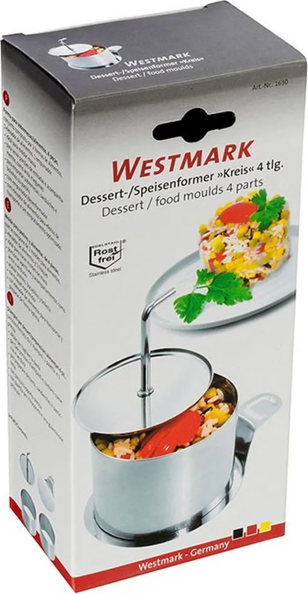 Westmark Dessert Shapers Set 4-delig - Roestvrij staal - Ø7.5cm - afbeelding 6 van 6