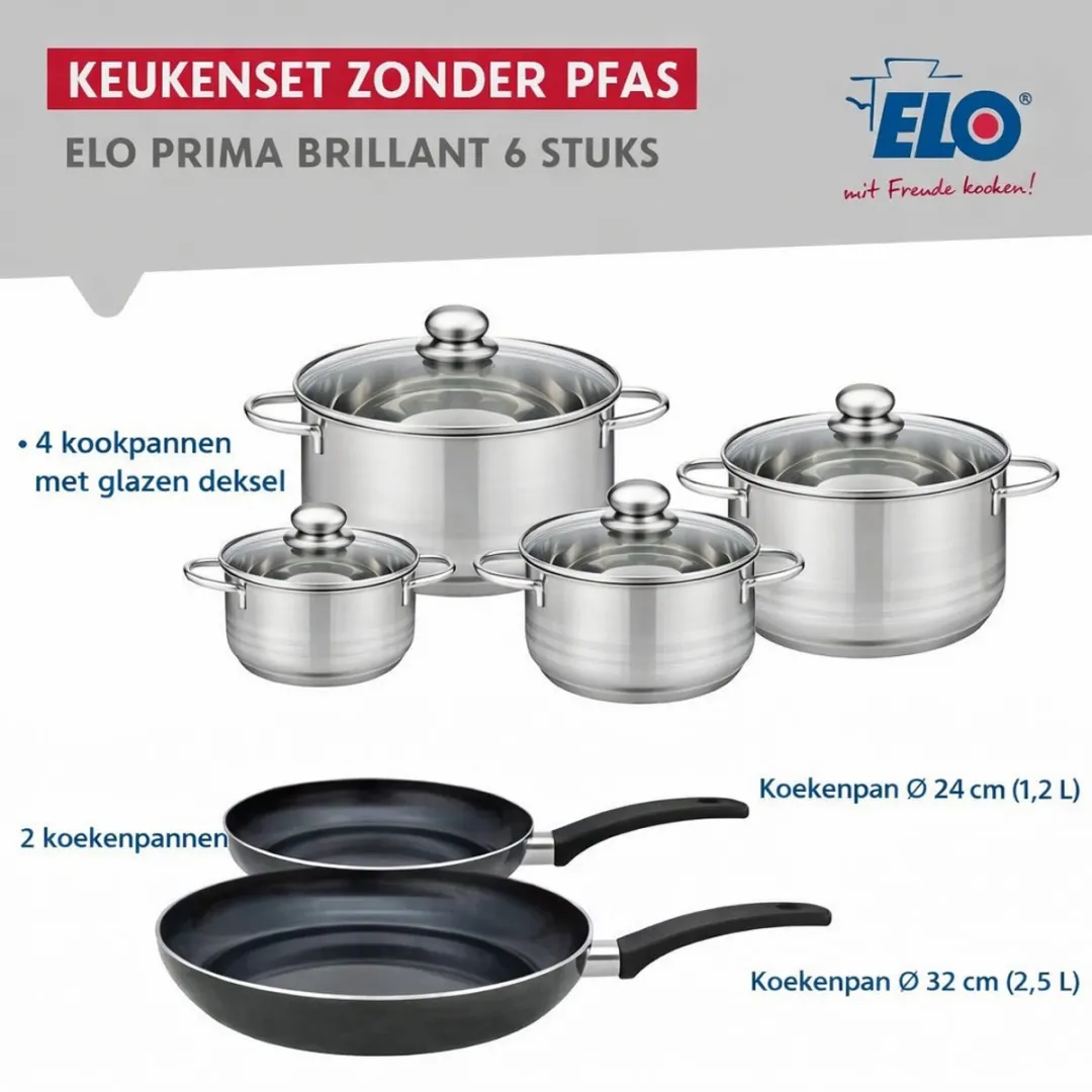 Fackelmann ELO 9736850 Keukenset 6-delig - Roestvrij staal