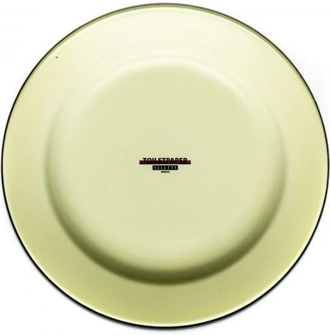 Seletti 2ST Emaille Bord Eye - Ø26cm - Limoen Groen