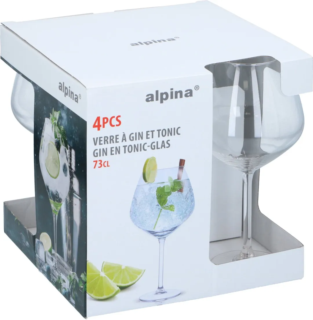 Alpina Gin Tonic Cocktailglazen 4 Stuks - 730ml