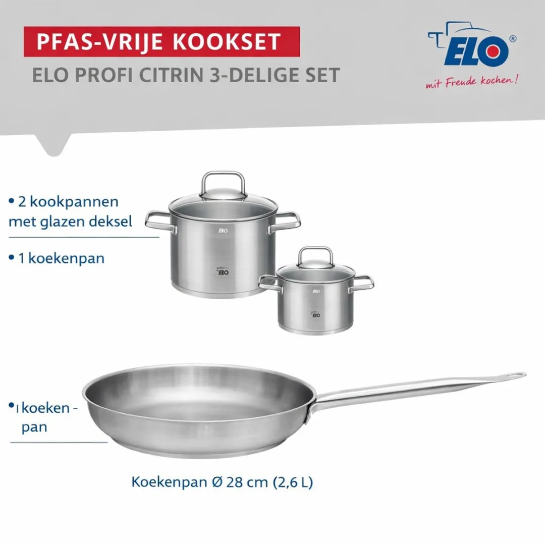 Fackelmann Elo Profi Citrin Keukengerei Set - 3-delig Roestvrij staal