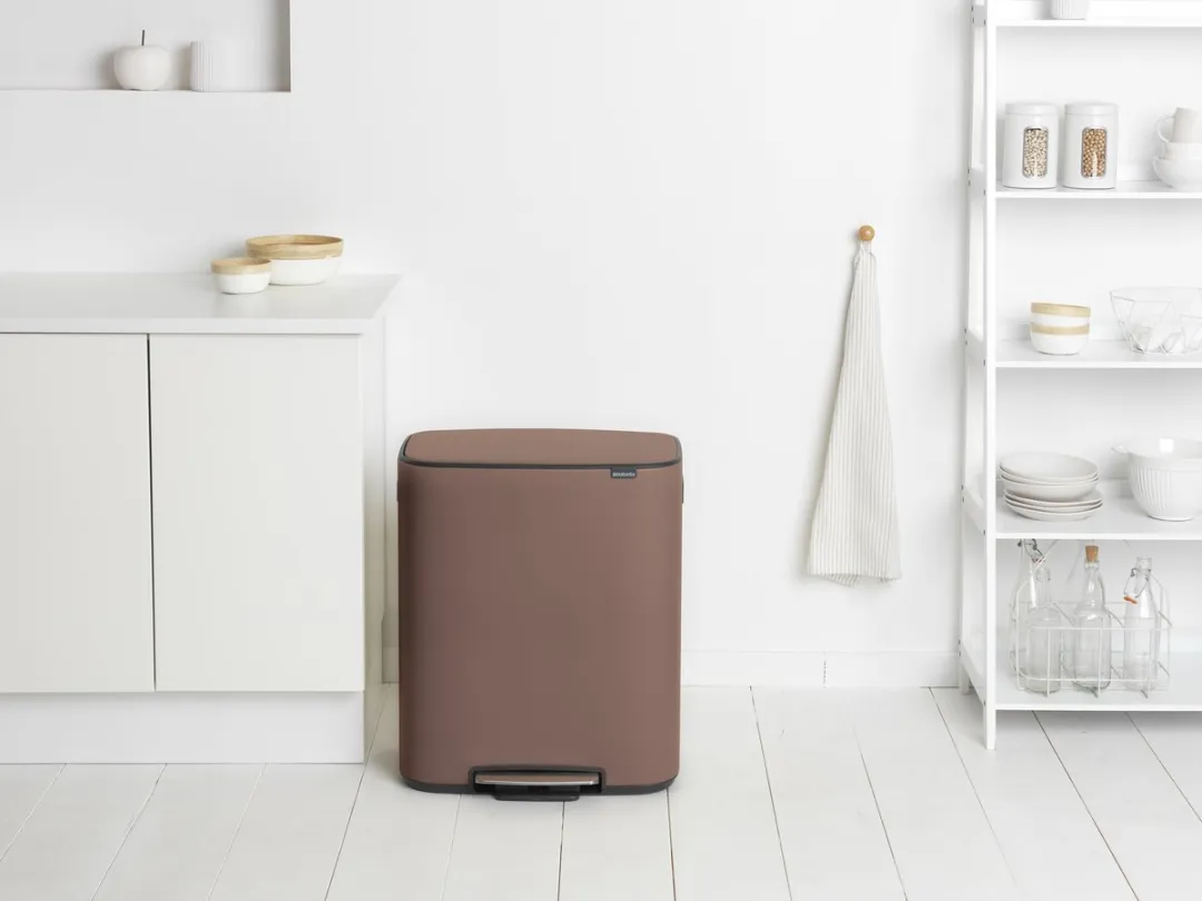 Brabantia Bo Prullenbak 2x30L - Afvalscheiding - Satin Taupe - afbeelding 5 van 6