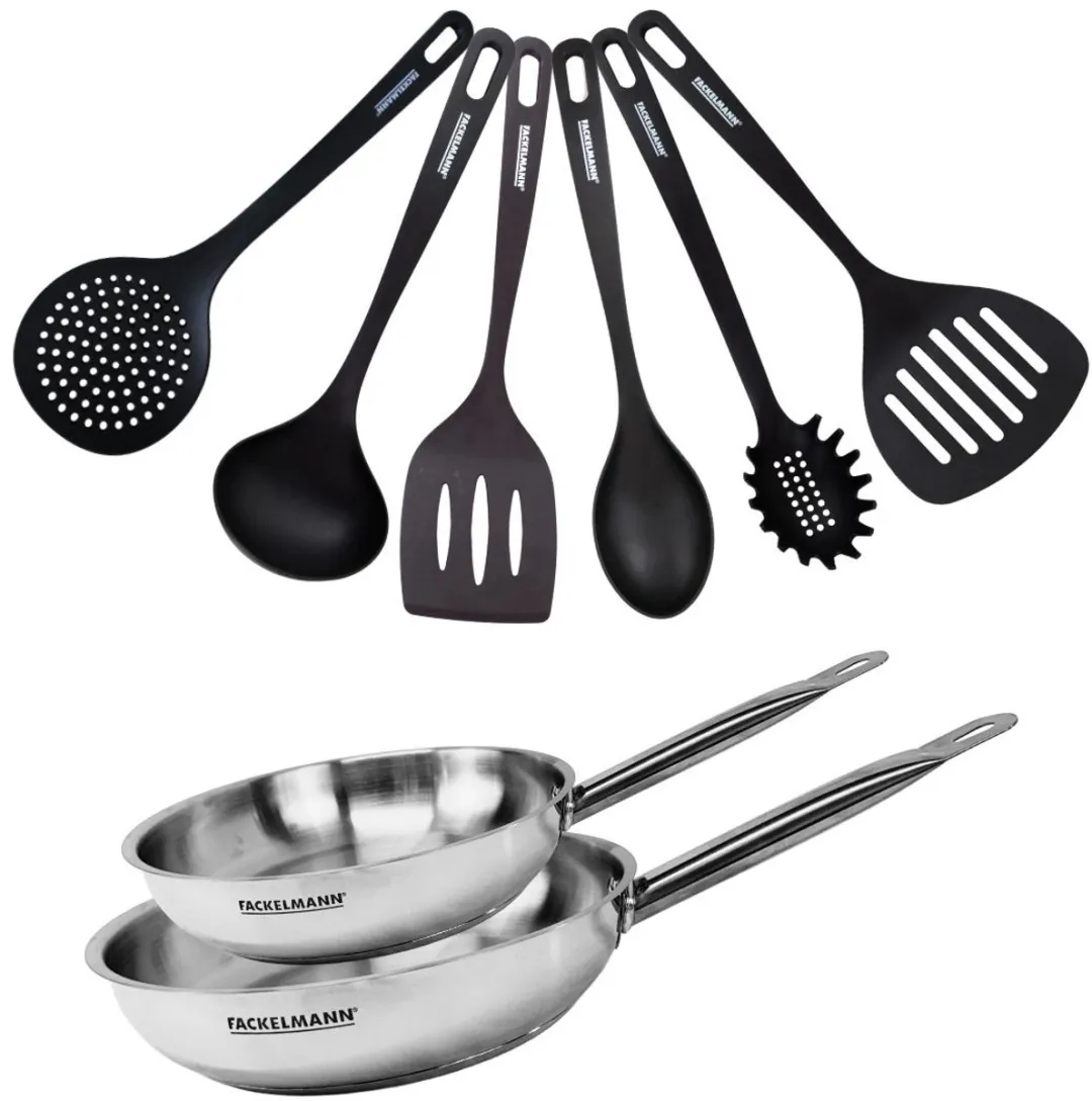 Fackelmann Eterna 9438650B88 Pannen Set - 24cm & 28cm - RVS - Inductie