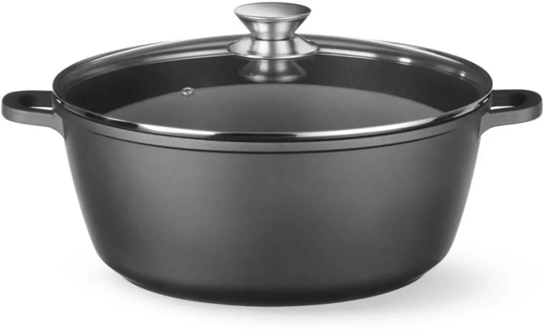 HENDI 611036 Braadpan met deksel - 7,5 liter - Zwart
