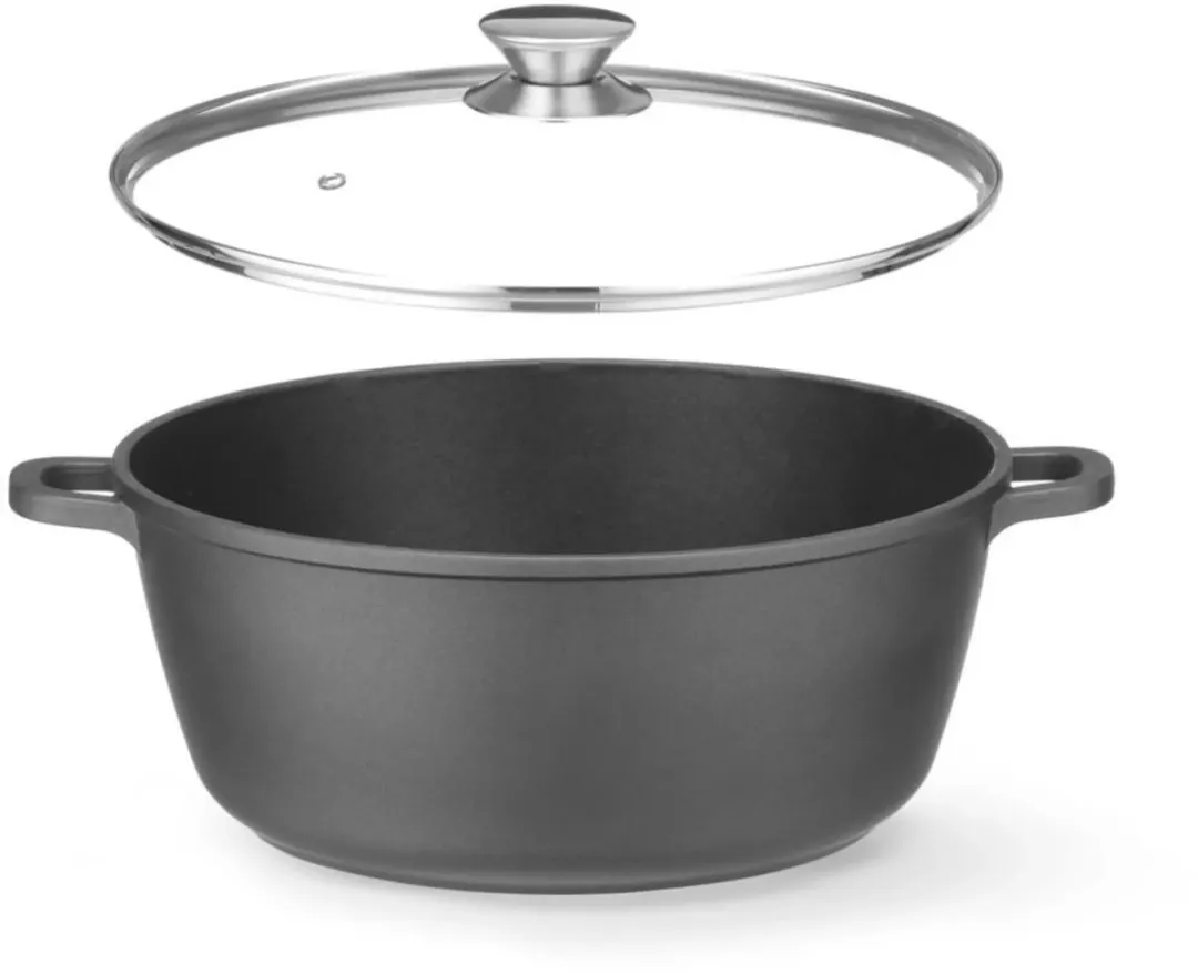 HENDI 611036 Braadpan met deksel - 7,5 liter - Zwart