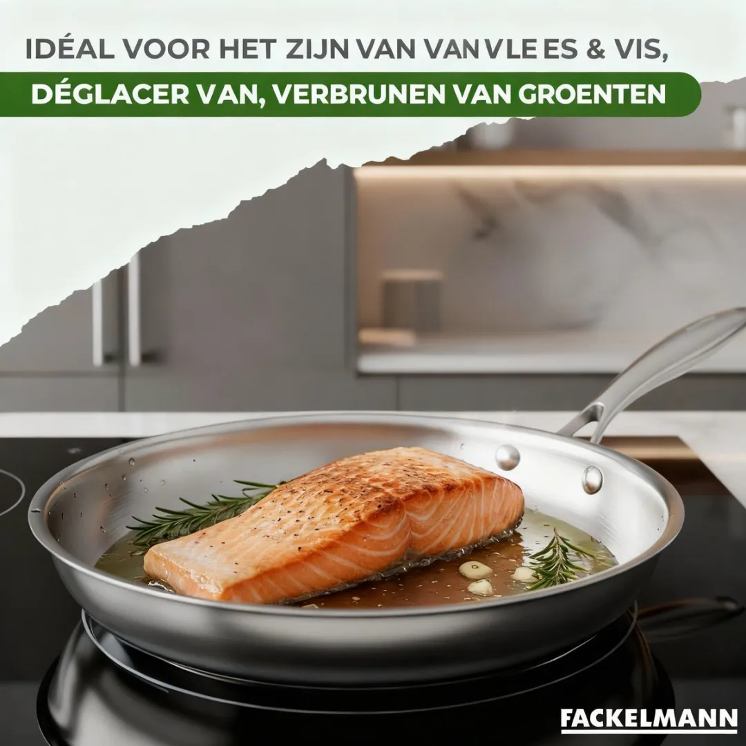 Fackelmann 66272 Koekenpan 28cm - Roestvrij staal - Geschikt voor alle vuursoorten