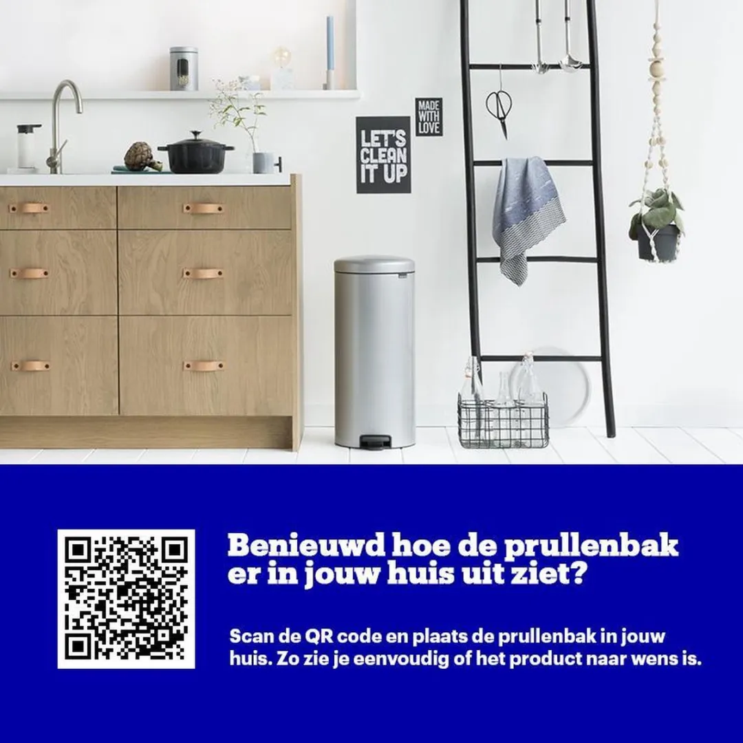 Brabantia NewIcon Prullenbak 30L - Metallic Grey