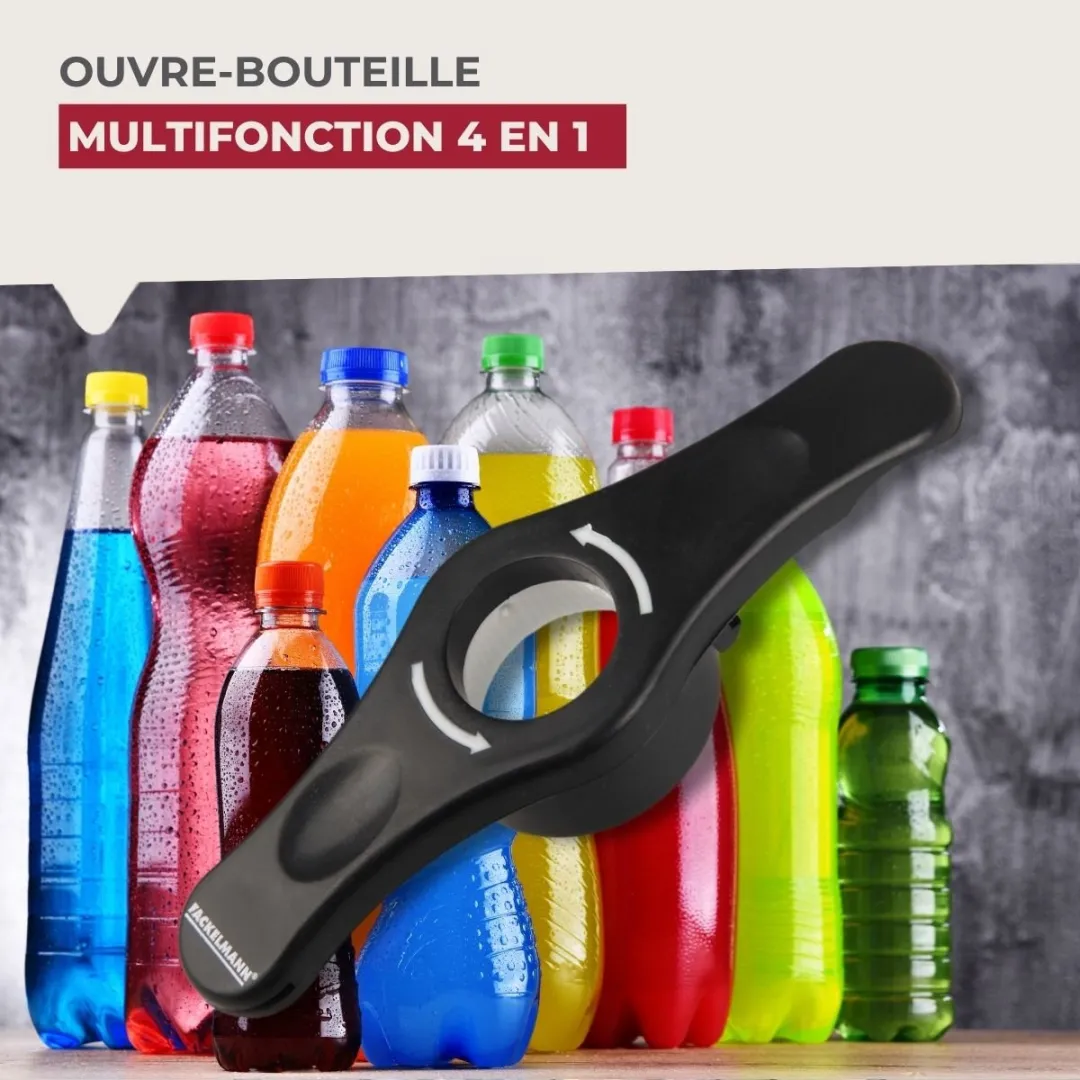 Fackelmann 45572 Flessenopener 4-in-1 - Zwart - afbeelding 3 van 6