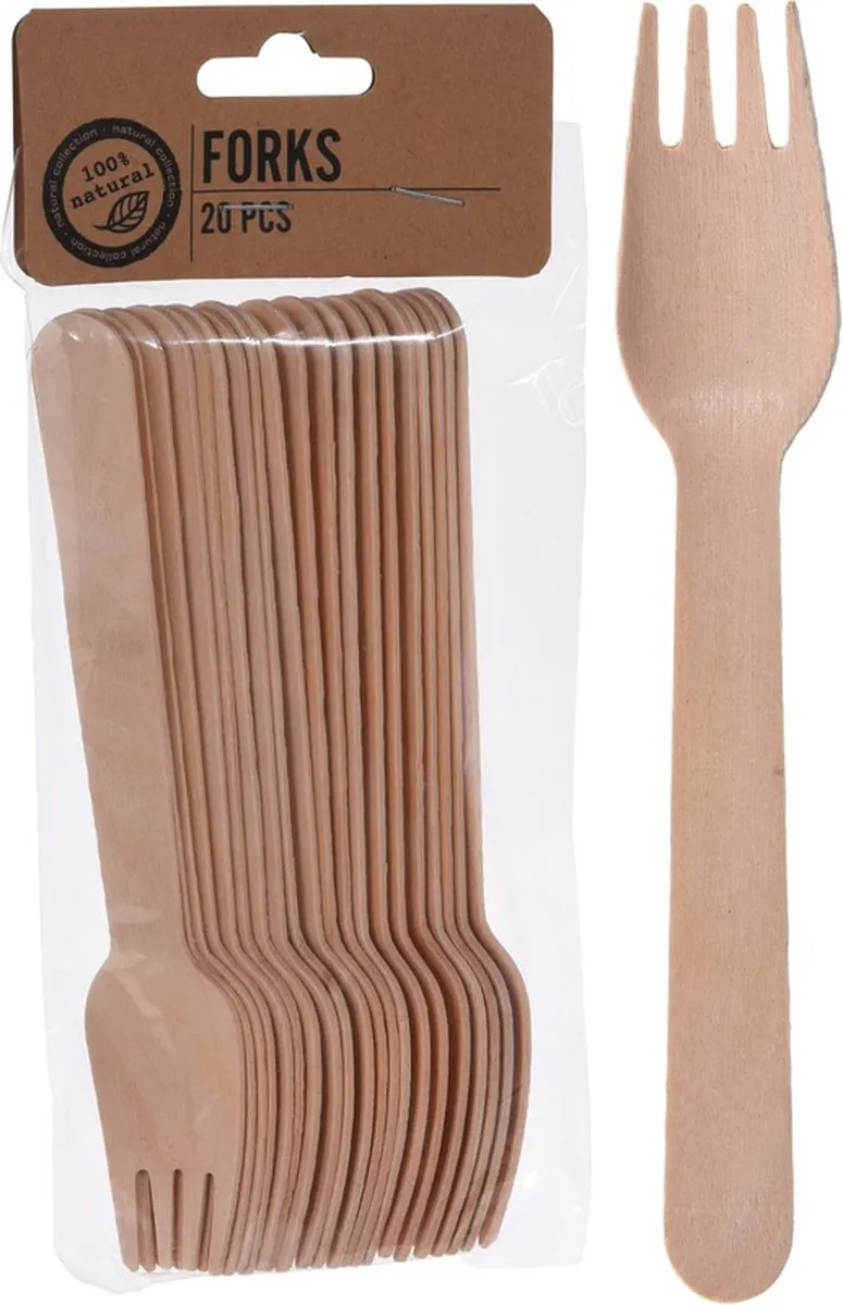 Excellent Houseware Houten BBQ Bestekset 20 Personen - 60 Stuks