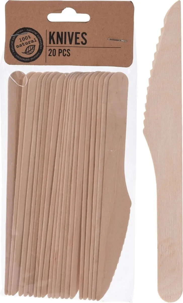 Excellent Houseware Houten BBQ Bestekset 20 Personen - 60 Stuks