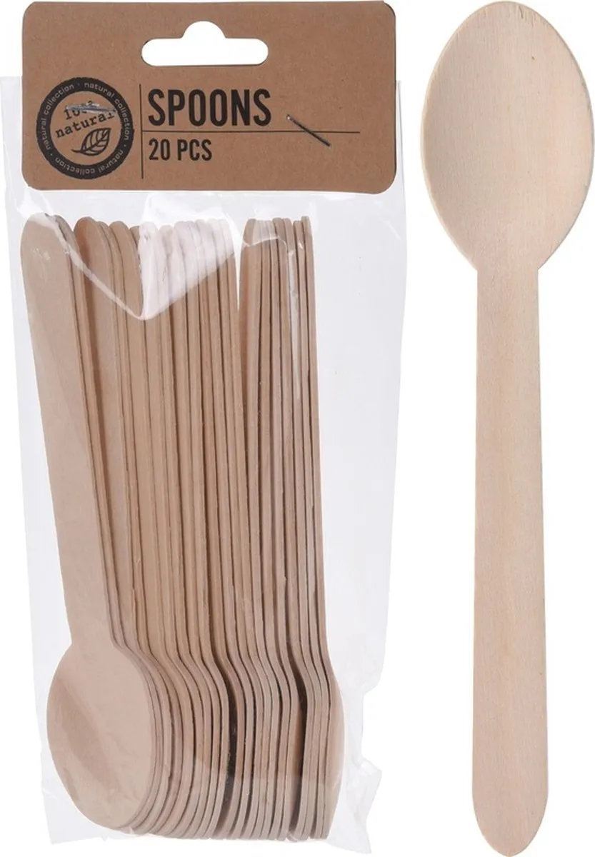 Excellent Houseware Houten BBQ Bestekset 20 Personen - 60 Stuks