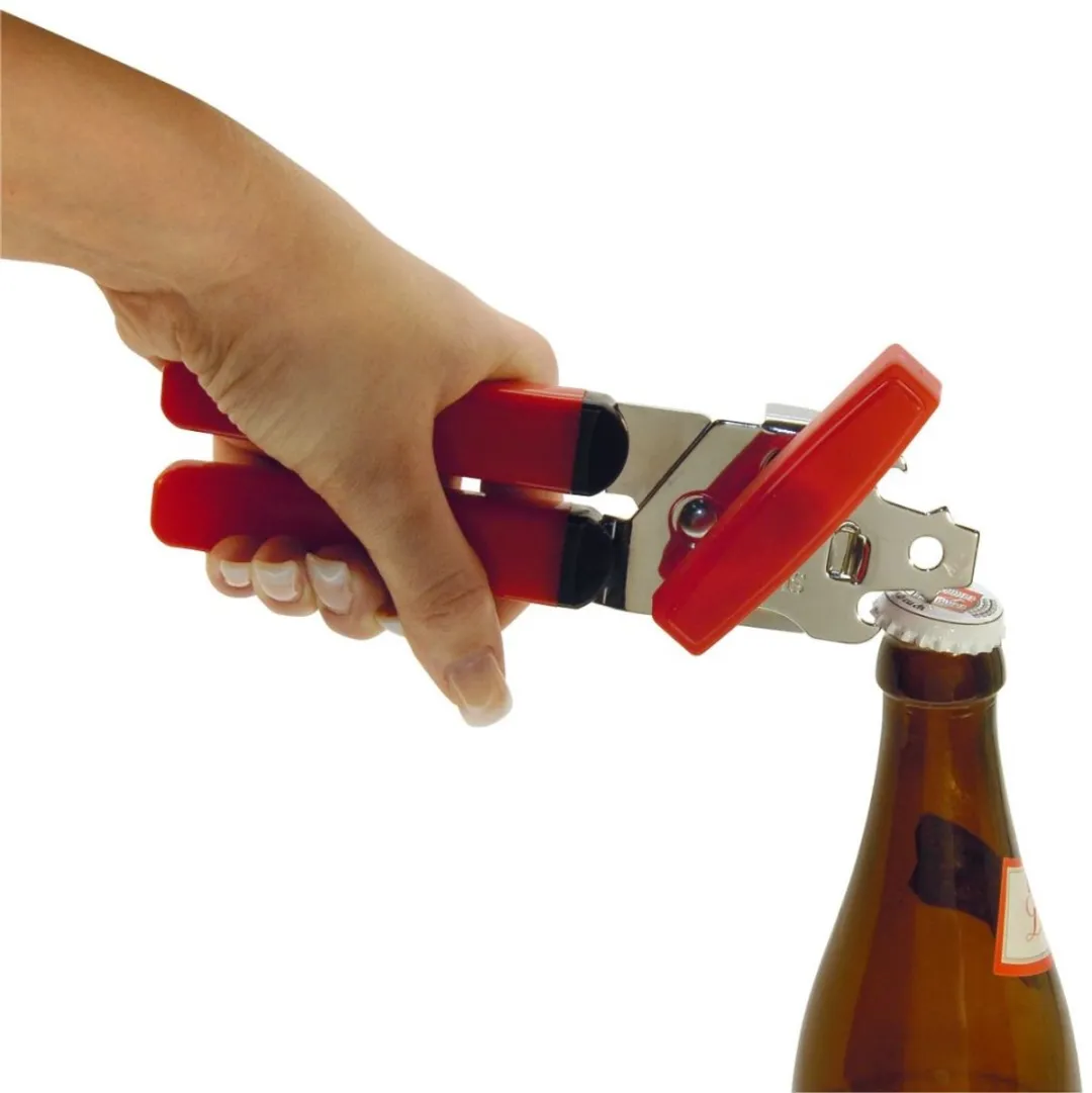 Fackelmann 09141 Blikopener 3-in-1 - 17cm - Rood