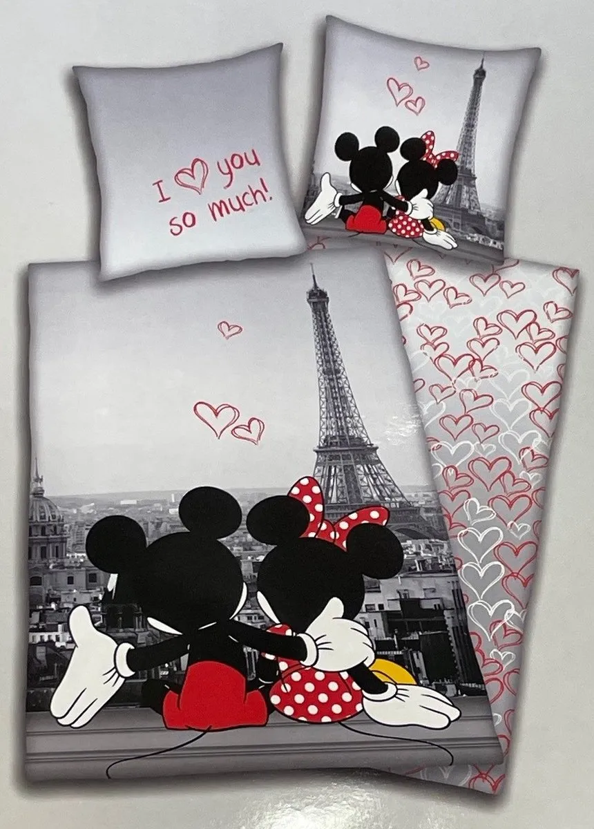 Disney Mickey & Minnie Mouse Paris Dekbedovertrek 140x200cm