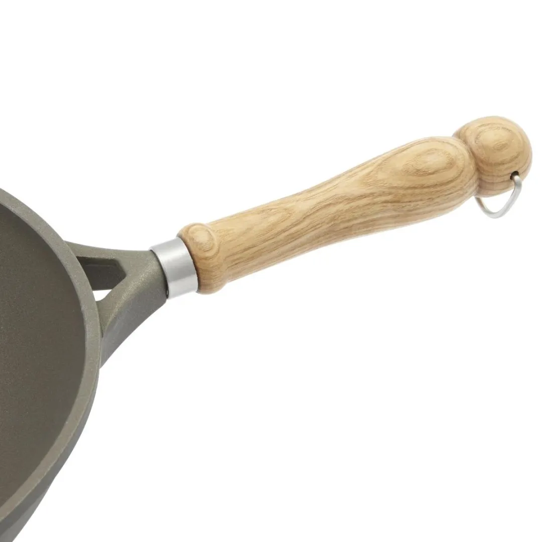 Berndes Bonanza Wok 28cm - 4L - Essenhouten Steel - Grijs