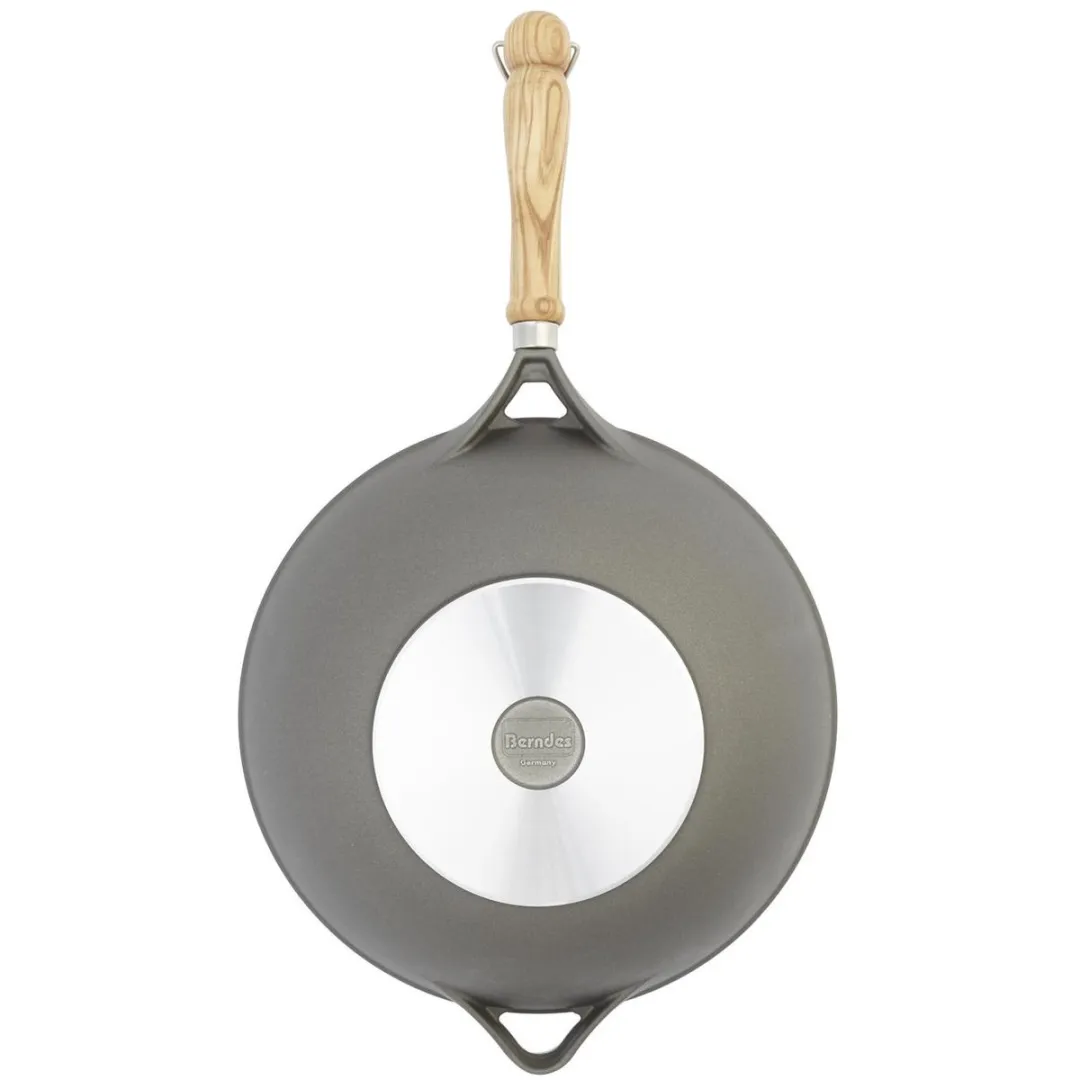 Berndes Bonanza Wok 28cm - 4L - Essenhouten Steel - Grijs