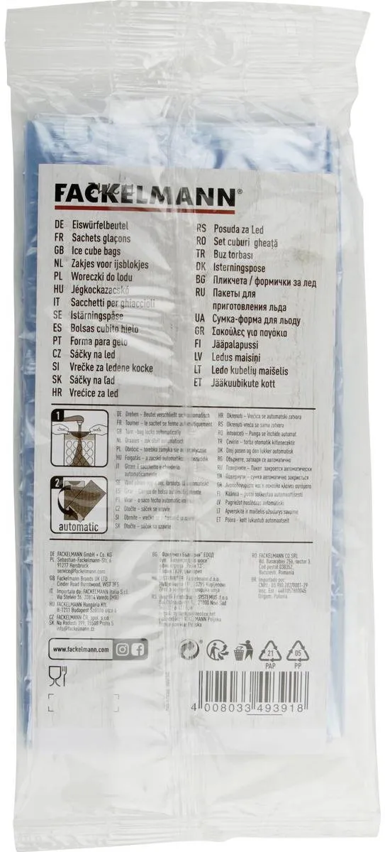 Fackelmann IJsblokjeszakjes Hart/Ovaal 24 Stuks - Blauw