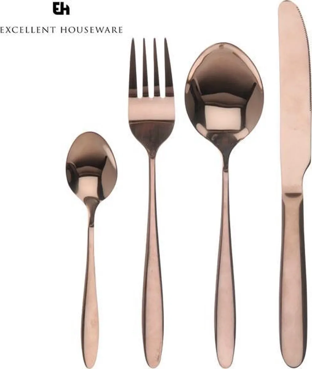 Excellent Houseware Bestekset 16-delig - 4 Personen - Koper CC4100120 - afbeelding 6 van 6