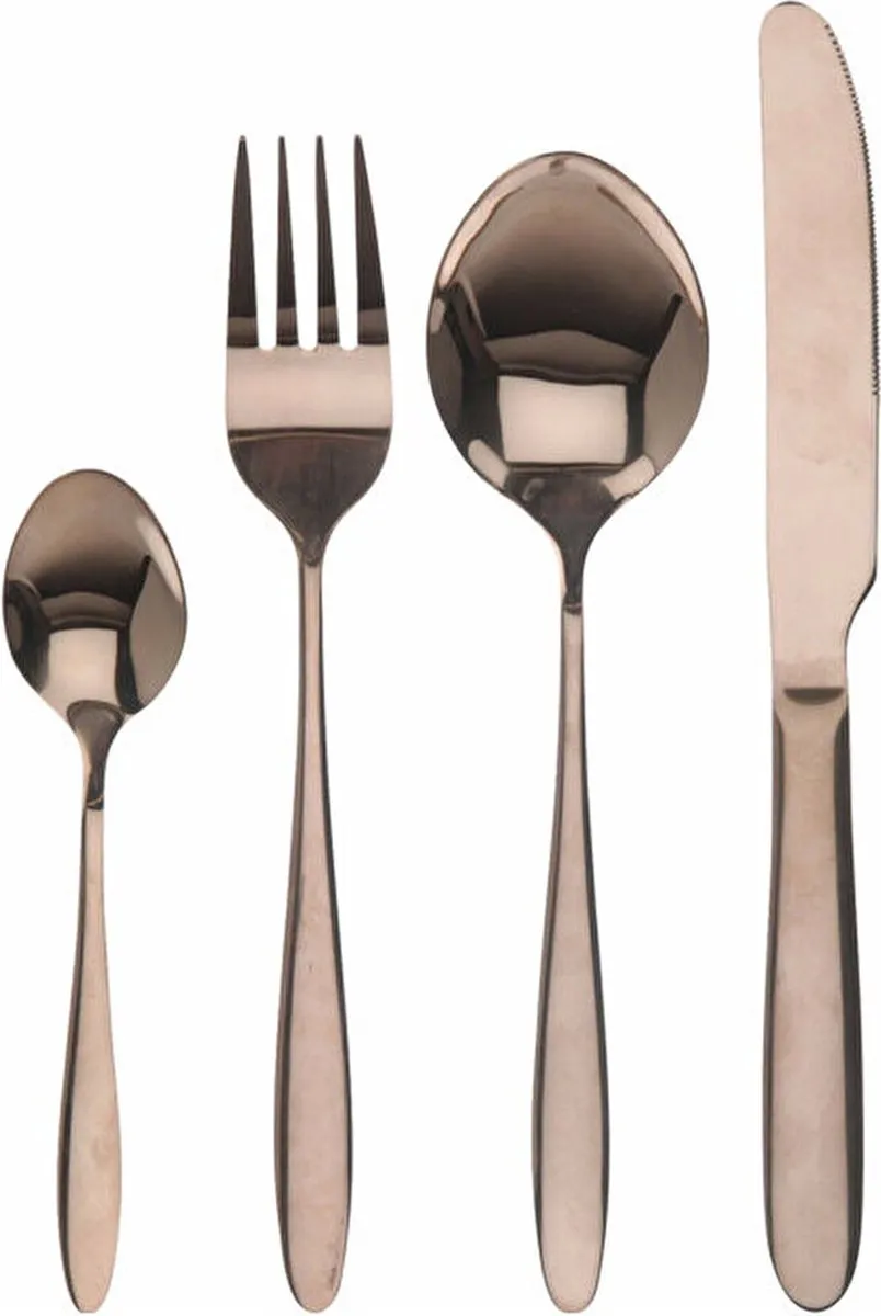 Excellent Houseware Bestekset - 16 delig - 4 persoons - Koper