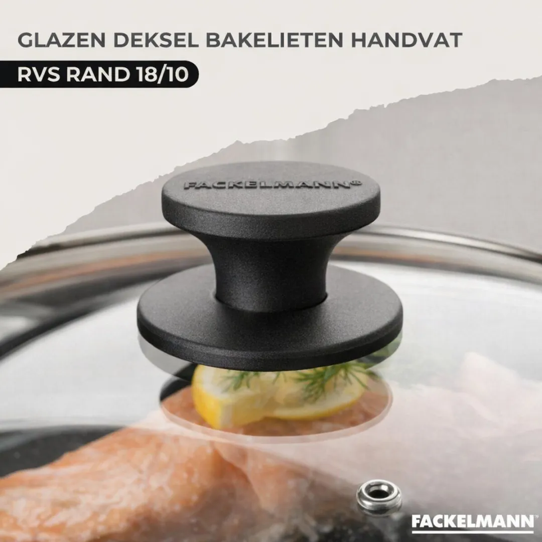 Fackelmann 9443150 Set 2 Pannen 24/28cm - Roestvrij staal & Zwart
