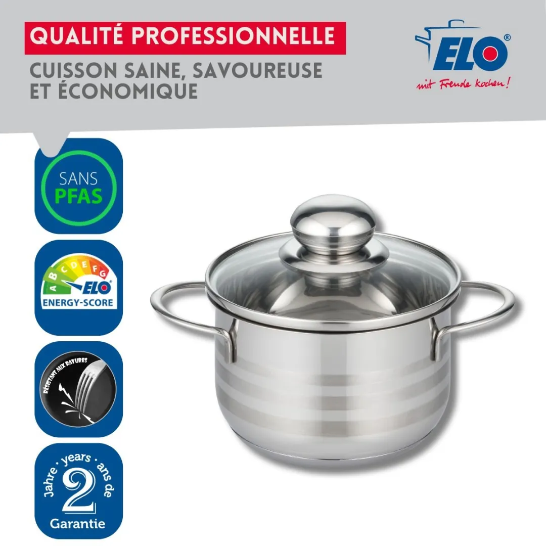 Fackelmann Elo 9801950 Kookset RVS - 14cm & 16cm - Glas deksel - afbeelding 6 van 6