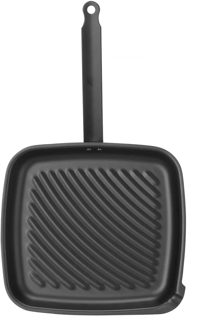 HENDI 627983 Vierkante Grillpan - Carbon Staal - 480x282x80mm