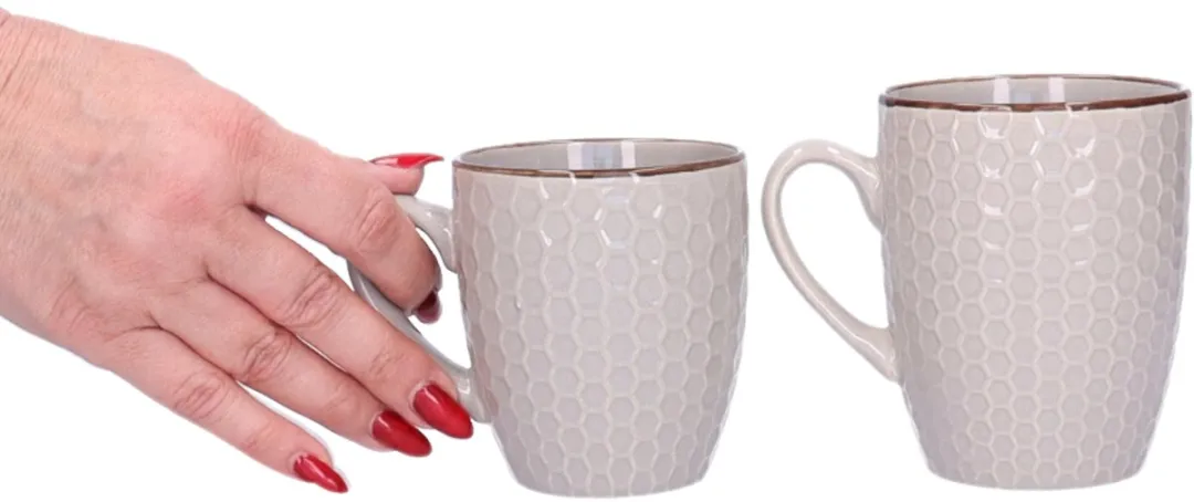 Excellent Houseware Stoneware Koffiekopjes - 12 Stuks 200ml - Multi