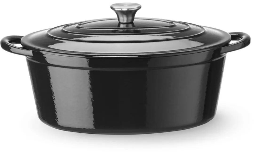 HENDI Braadpan Gietijzer Emaille 626863 - 6,88L - Ø25,5cm - Inductie