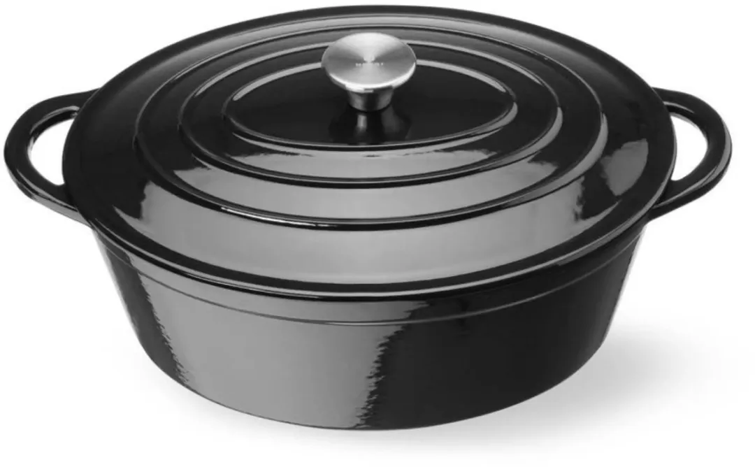 HENDI Braadpan Gietijzer Emaille 626863 - 6,88L - Ø25,5cm - Inductie