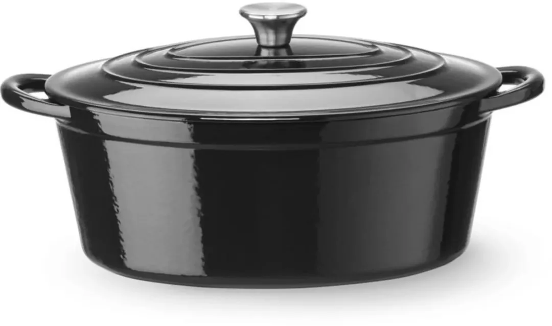 HENDI Braadpan Gietijzer Emaille 626863 - 6,88L - Ø25,5cm - Inductie