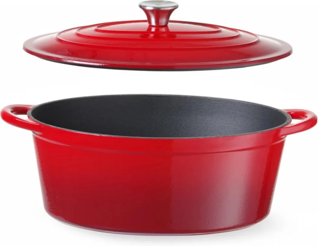 HENDI Gietijzeren Braadpan 6,88L - Rood - 626825