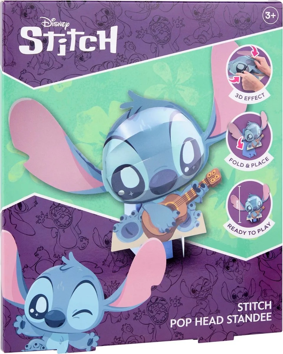 Disney Stitch 3D Pop Head Verzamelfiguur 20cm - Met Gitaar - afbeelding 3 van 5