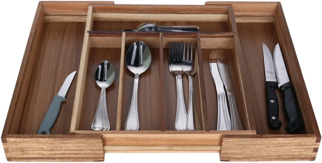 Excellent Houseware Bestekbak Uitschuifbaar 6-vaks - 34x28-45cm