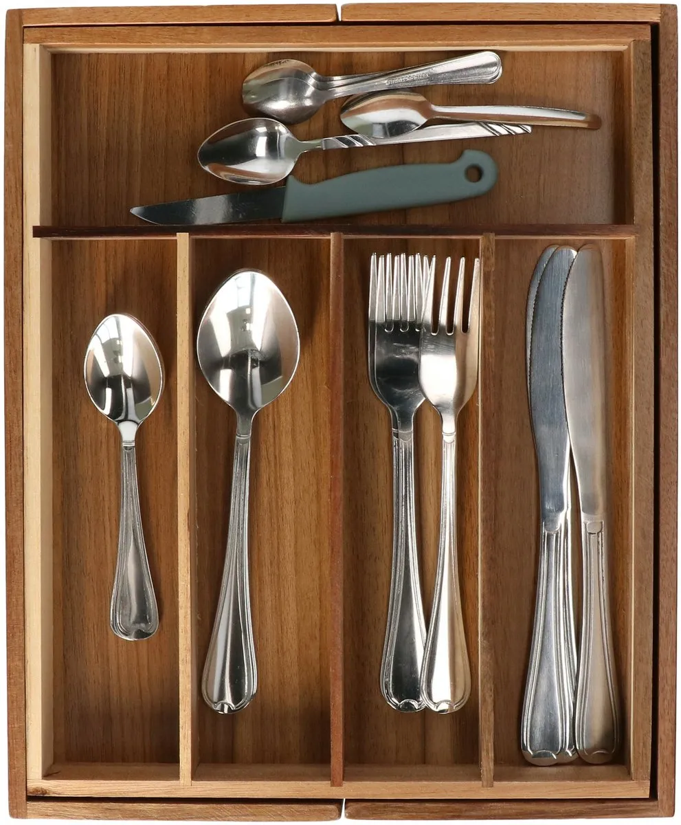 Excellent Houseware Bestekbak Uitschuifbaar 6-vaks - 34x28-45cm
