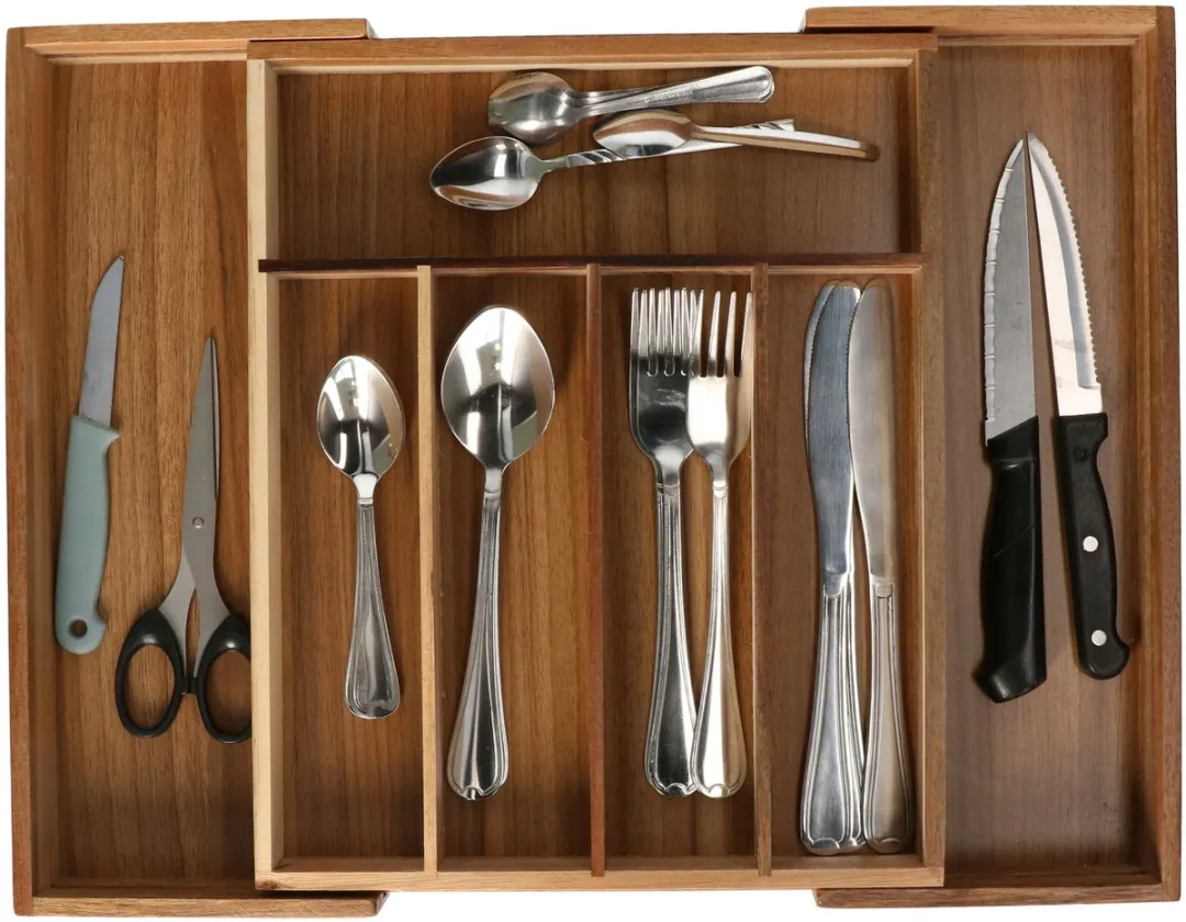Excellent Houseware Bestekbak Uitschuifbaar 6-vaks - 34x28-45cm