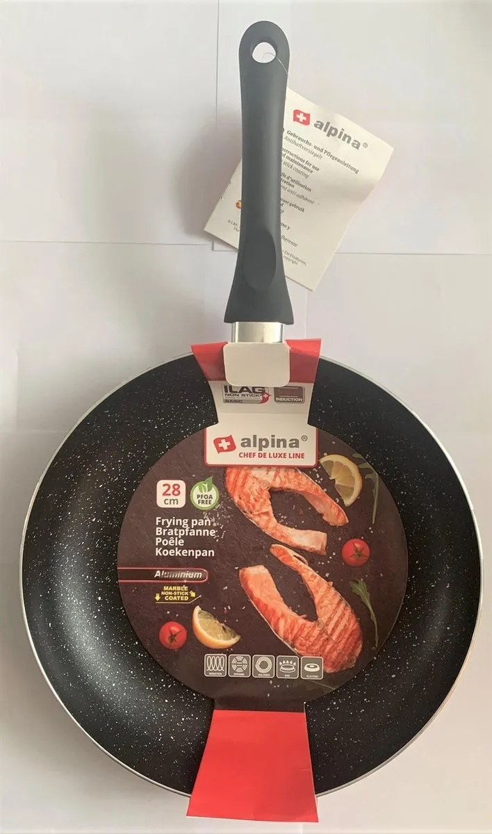 Alpina Koekenpan 28cm Skillet - Anti-Aanbak - Inductie - Zwart