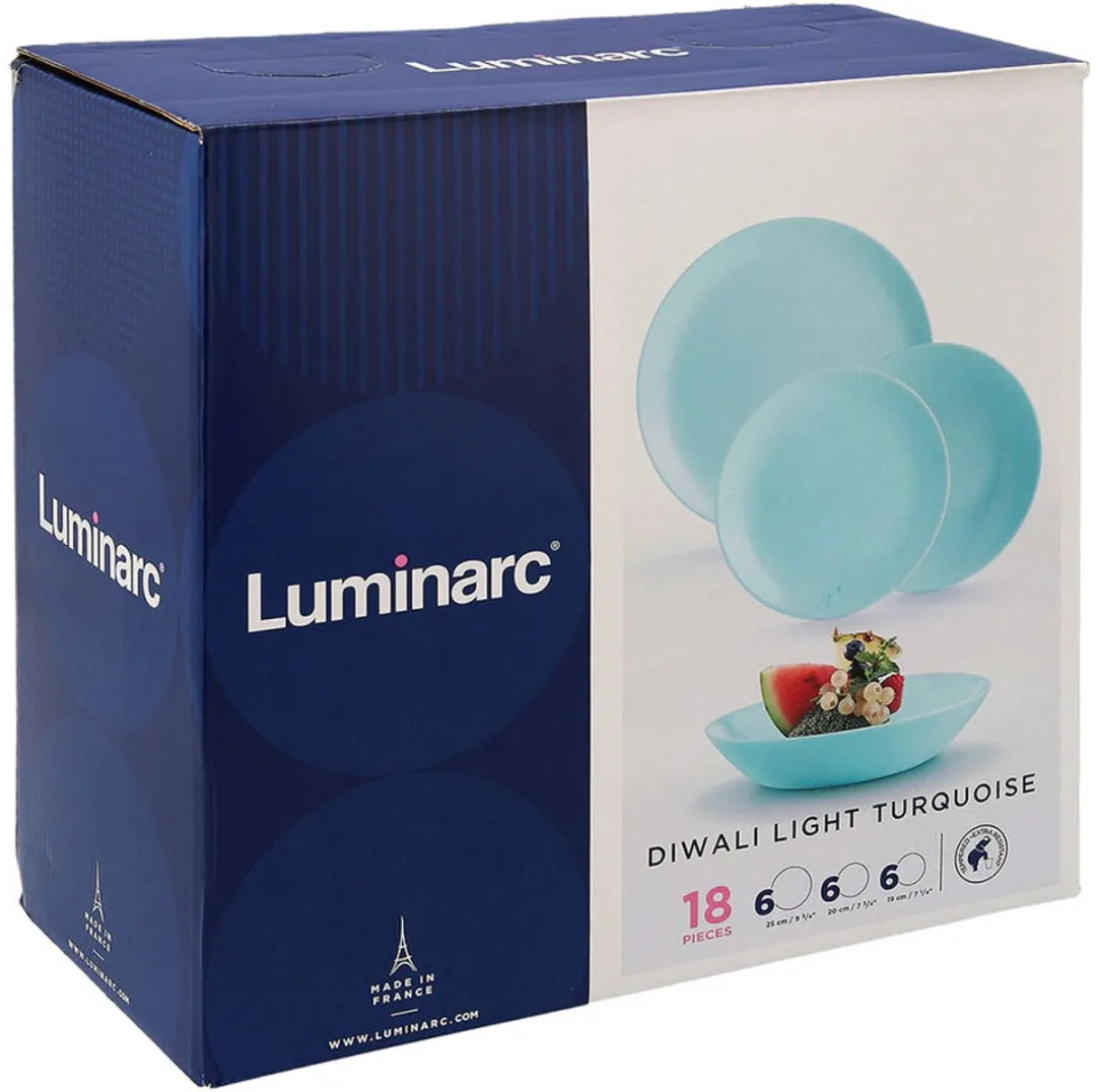 Luminarc Diwali Light Serviesset 18-delig - Turquoise - afbeelding 6 van 6