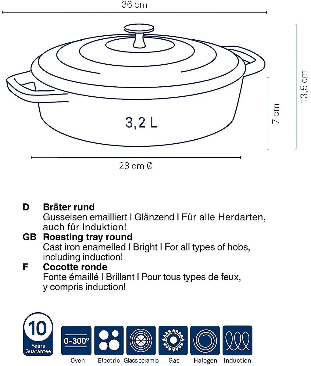 Kela Gietijzeren Braadpan 28cm - Zwart - afbeelding 6 van 6
