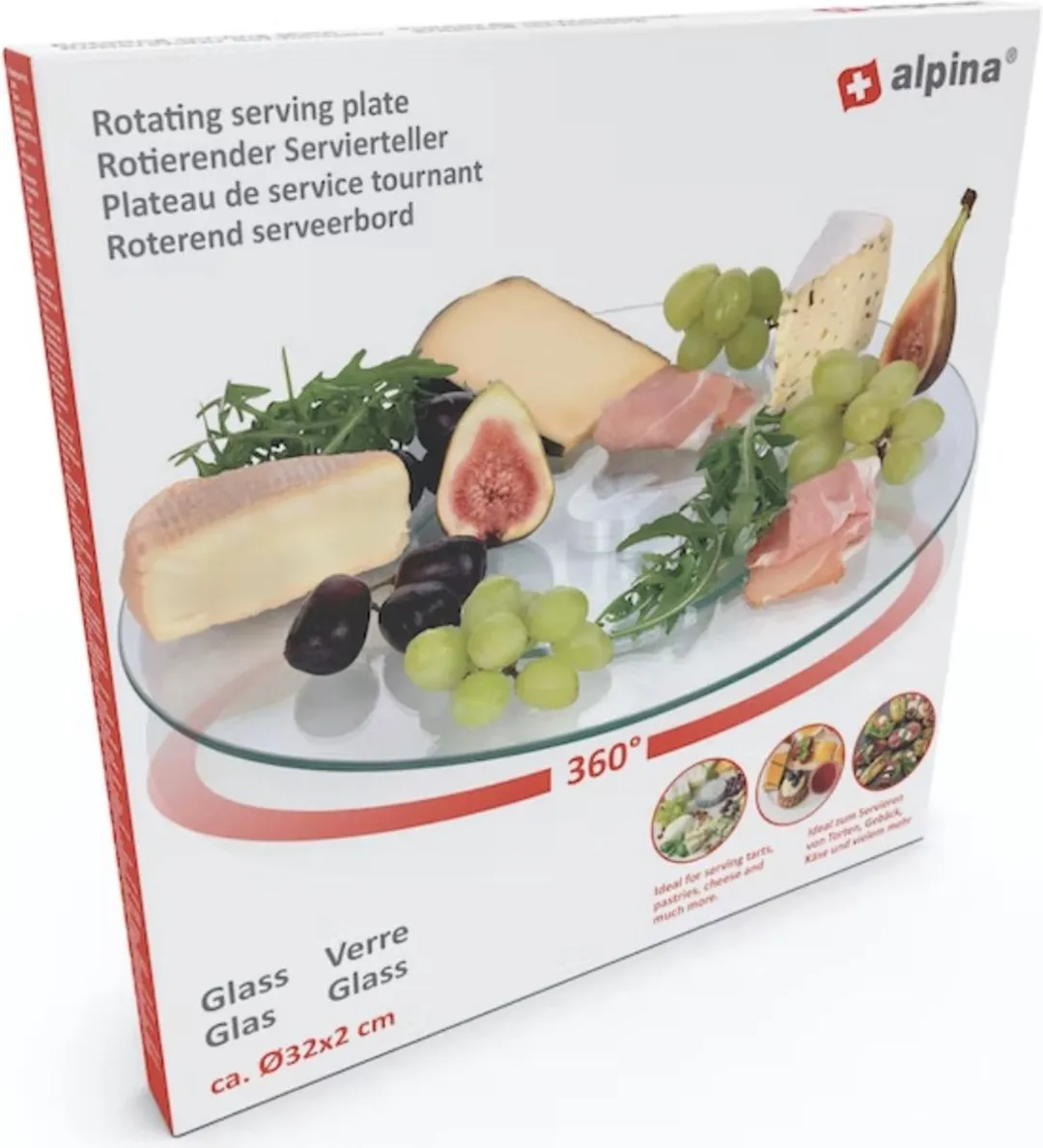 Alpina Serveerschaal 360° Glas
