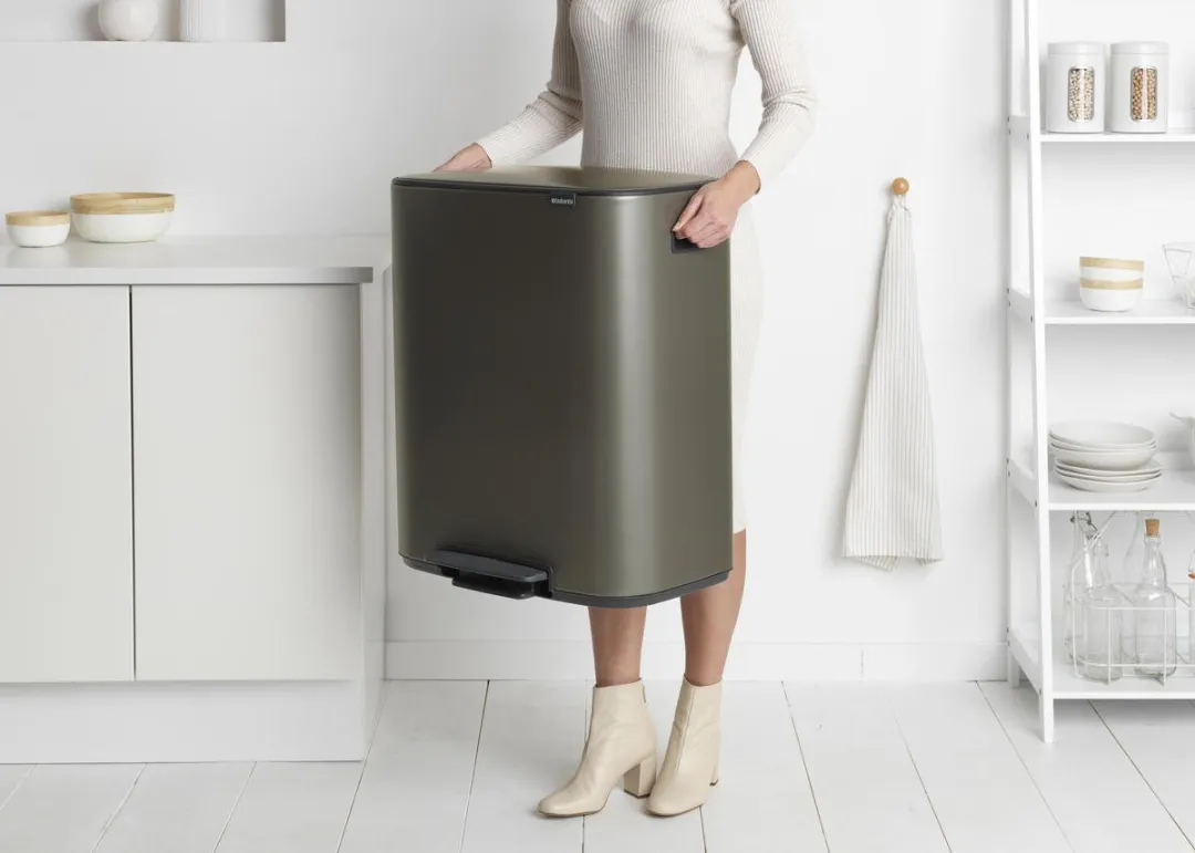 Brabantia Bo Prullenbak 2x30L - 2 Vakken - Platinum
