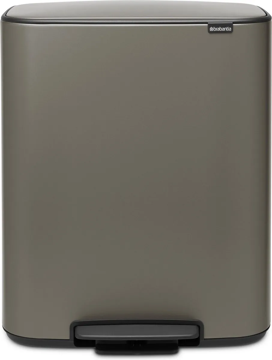 Brabantia Bo Prullenbak 2x30L - 2 Vakken - Platinum